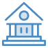 Icon illustration of a bank building