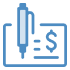 Icon illustration of a bank check